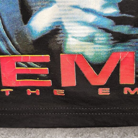 Rock Revolucion EMINEM Slim Shady Black Crewneck Double Sided Graphic T shirt - Picture 6 of 16